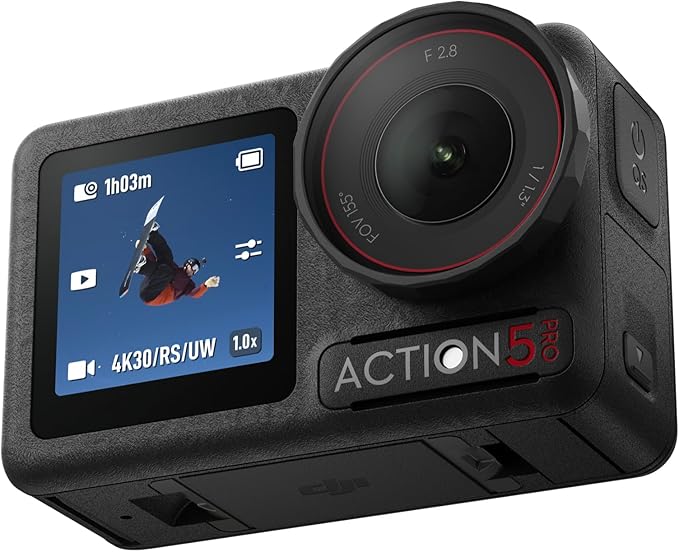 DJI Osmo Action 5 Pro Standard Combo, Waterproof Action Camera with 1/1.3" Sensor, 4K/120fps Video, Subject Tracking, Stabilization, Dual OLED Touchscreens, Ideal for Sports, Vlog